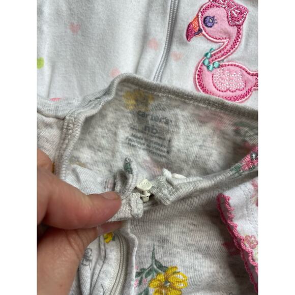 Carters, Mud Pie and More Girls Sizes Newborn-3mo sleepers Zip up and Button - Picture 4 of 7